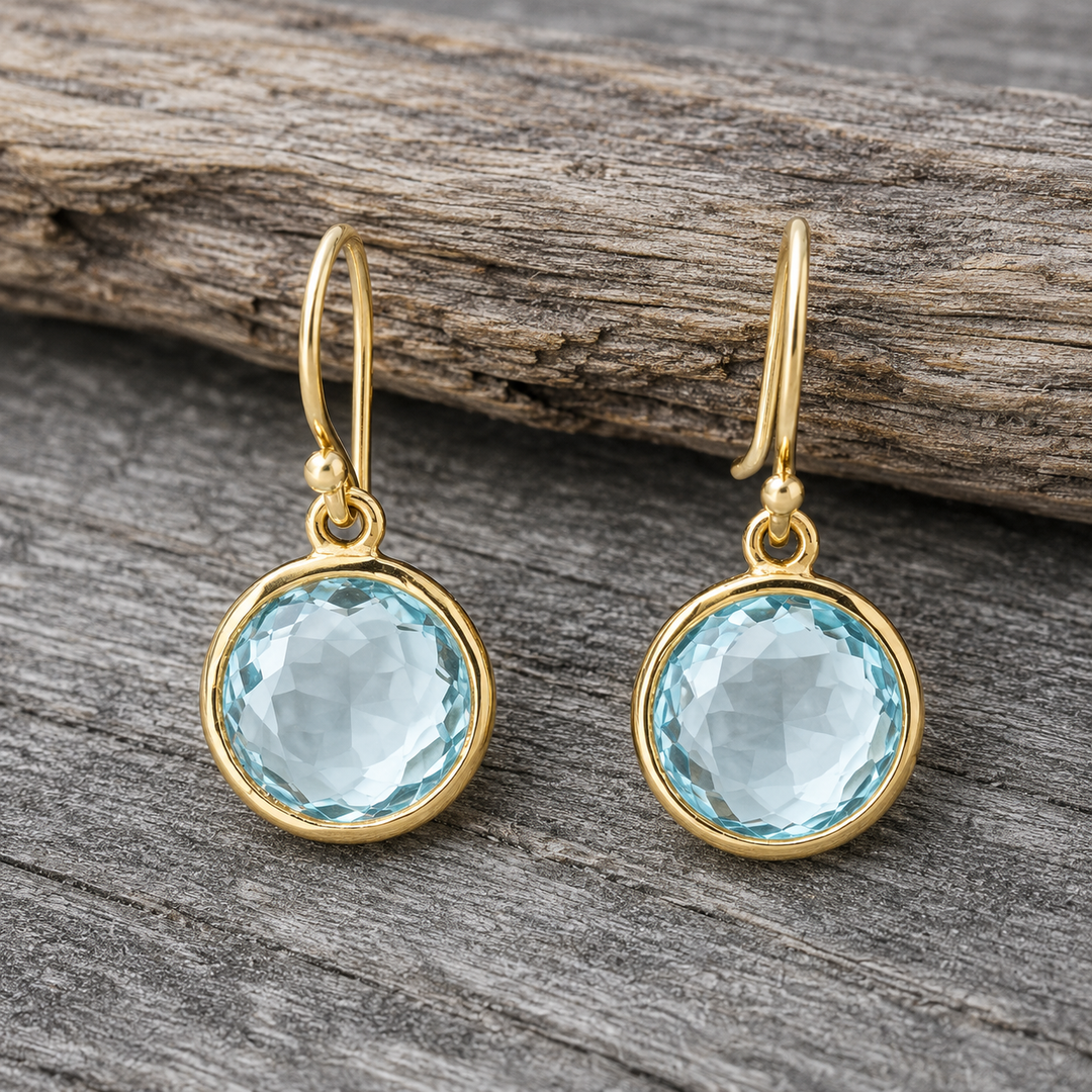 Vintage Blue Crystal Earrings