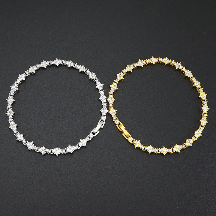 Classic Cluster Tennis Bracelet | White Gold