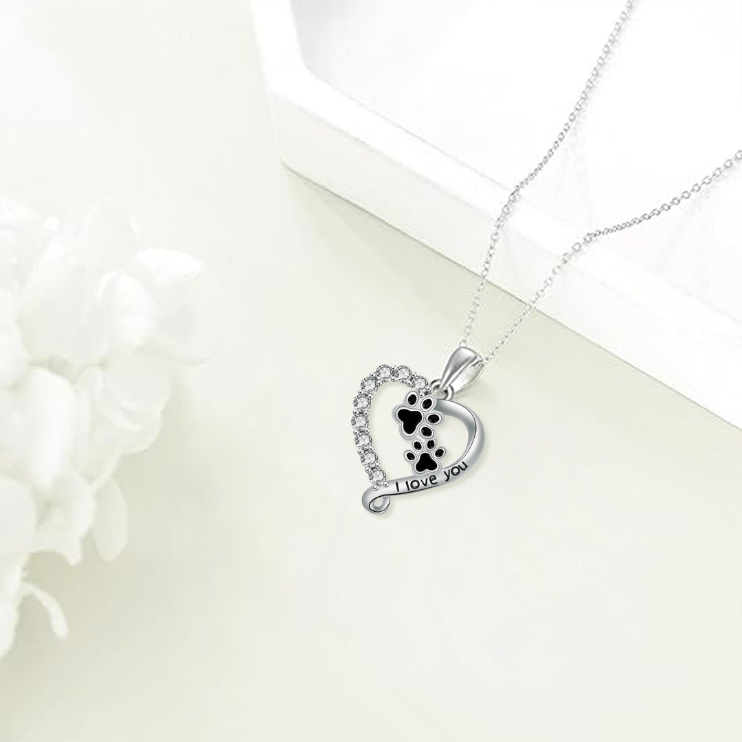 Heart-Shaped Pearl Paw Necklace