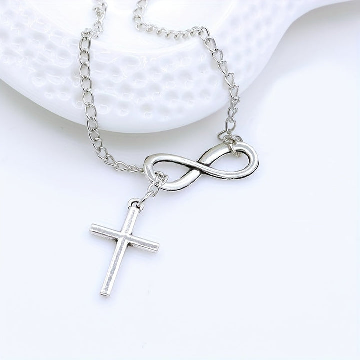 Eternal Cross Pendant Necklace | White Gold