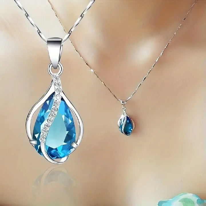 Elegant Blue Stone Necklace