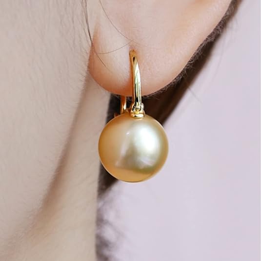 Elegant Gold Pearl Earrings
