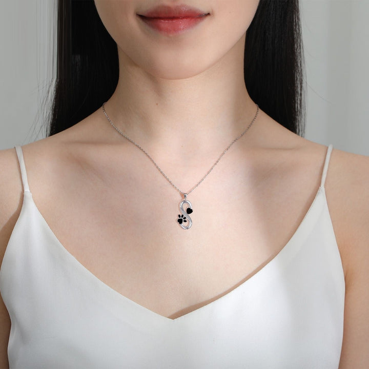 Infinity Heart Paw Print Necklace