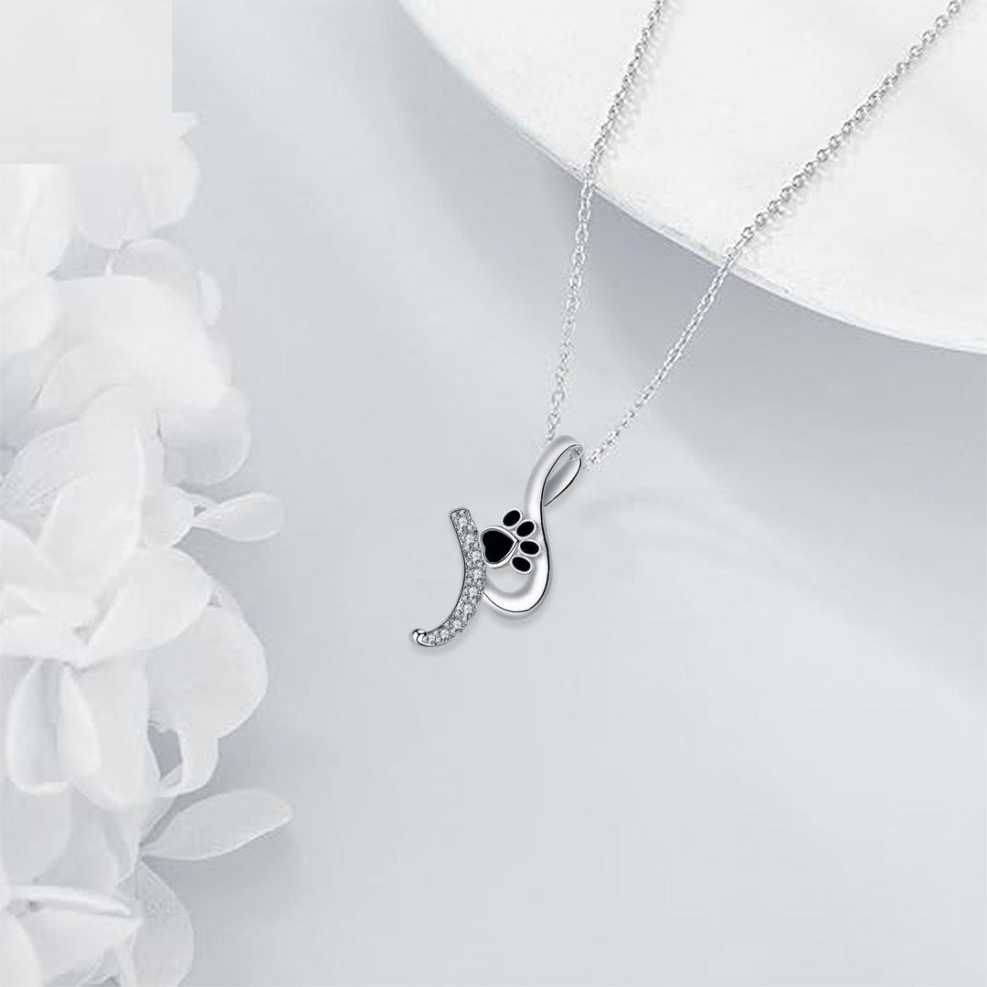 Charming Paw Print Pendant Necklace