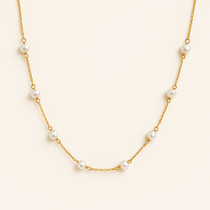 LANEY Gold Pearl Necklace
