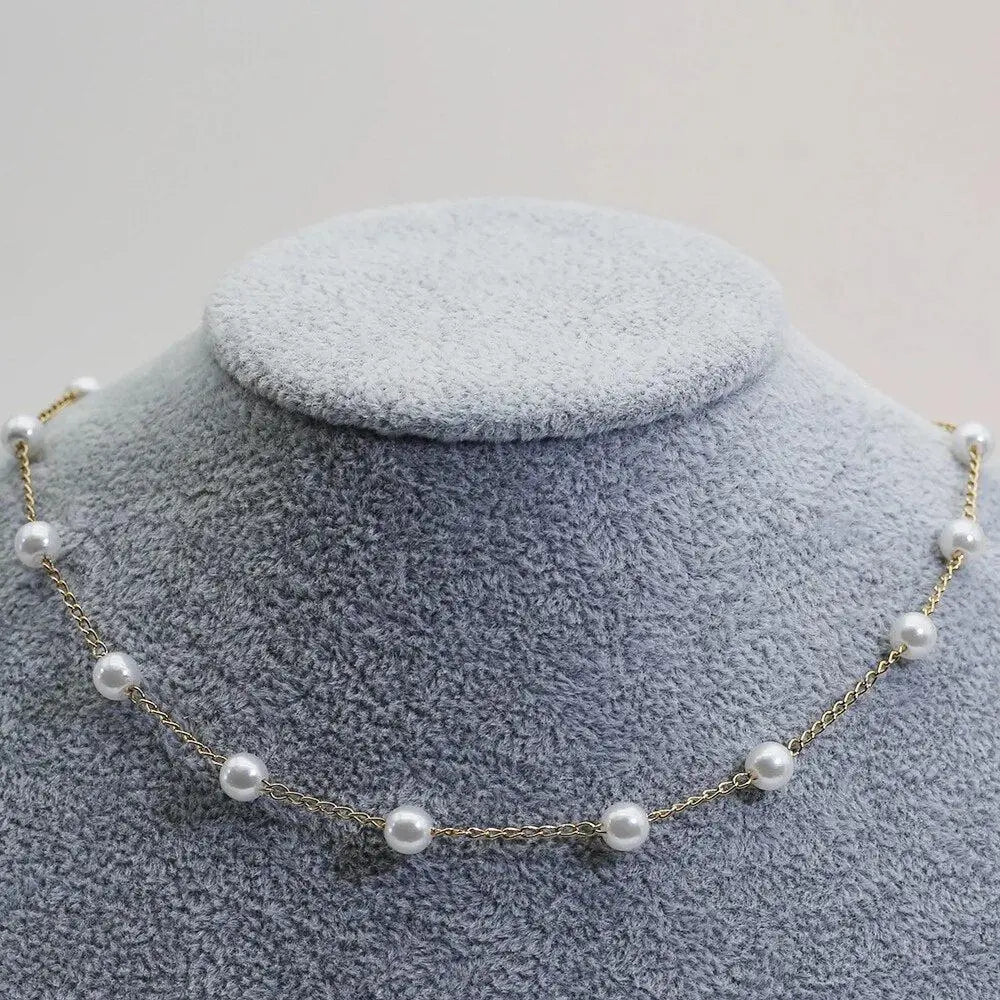 Gold Pearl Necklace