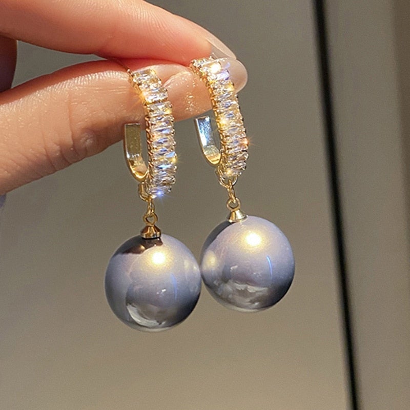 Luxury Pearl and Cubic Zirconia Earrings