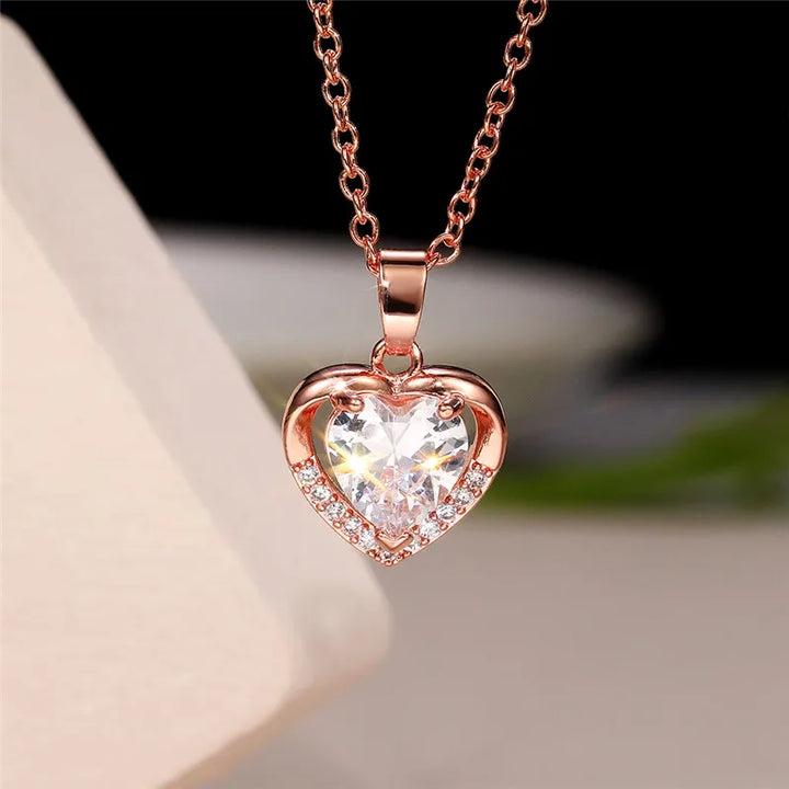 Timeless Heart-Shaped Zirconia Necklace