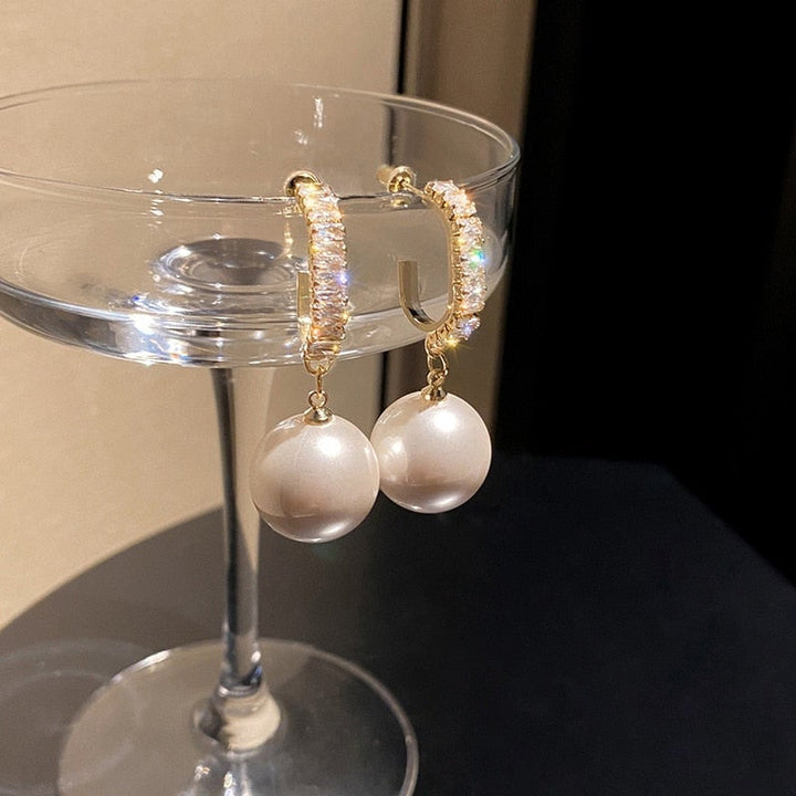 Luxury Pearl and Cubic Zirconia Earrings