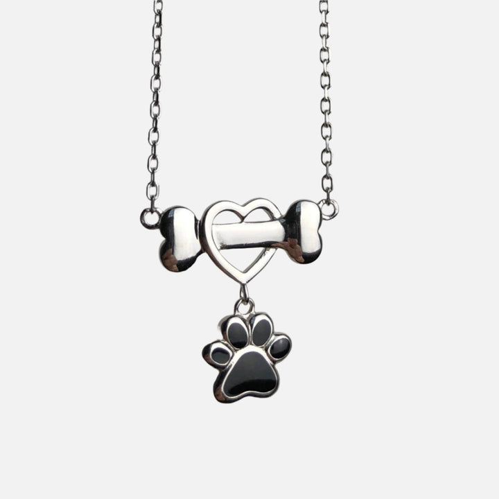 Elegant Dog Paw Necklace in Stainless Steel