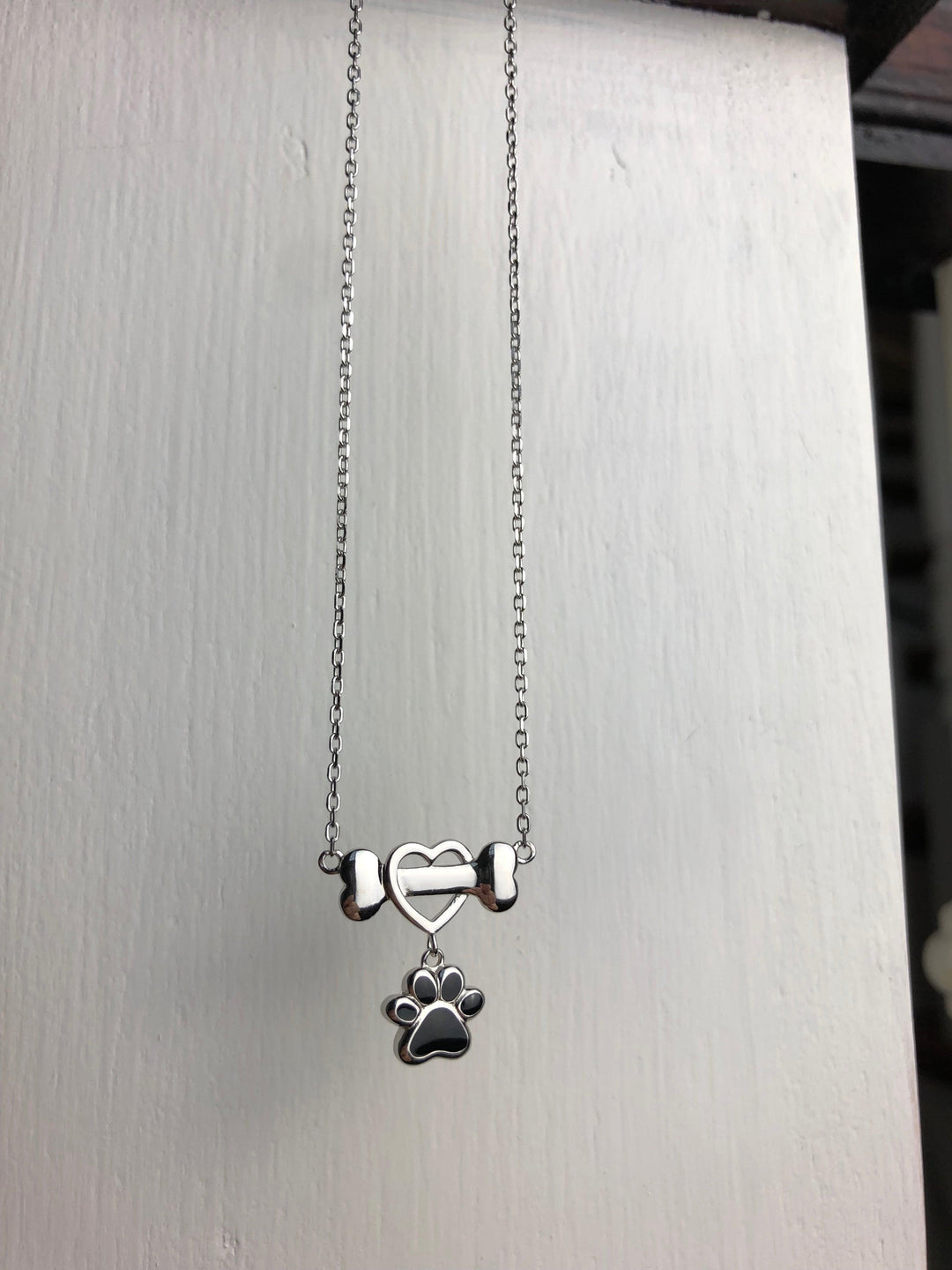 Elegant Dog Paw Necklace in Stainless Steel