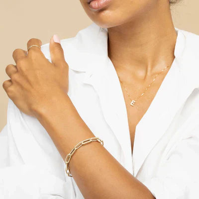 Elegant Gold Initial Necklace with Love Letter