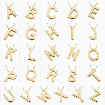 Elegant Gold Initial Necklace with Love Letter
