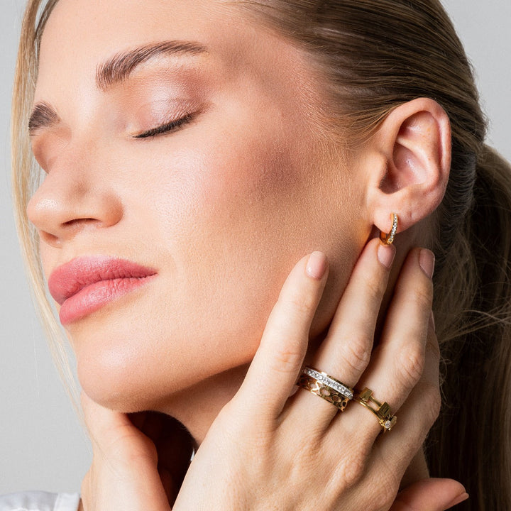 ARIELLE Gold Zirconia Hoops