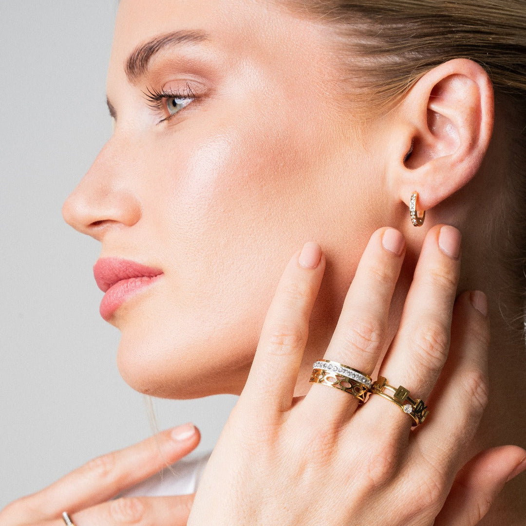 ARIELLE Gold Zirconia Hoops