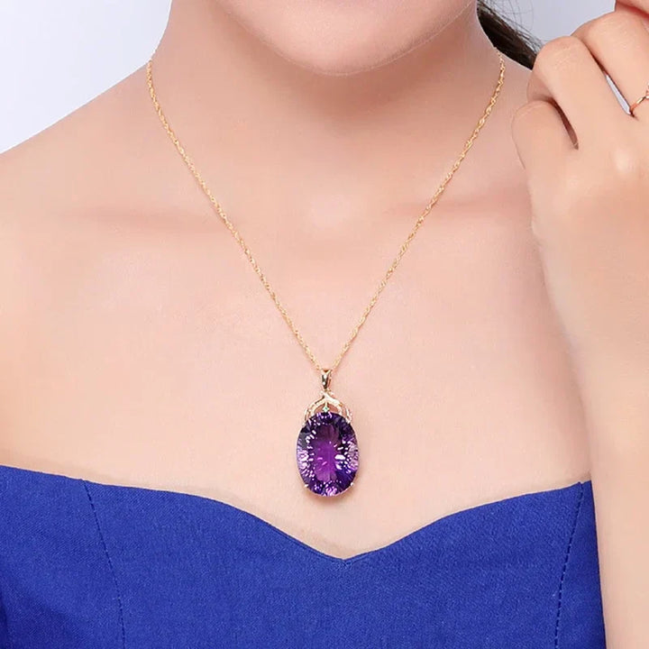 Elegant Necklace with Crystal and Opal Pendants