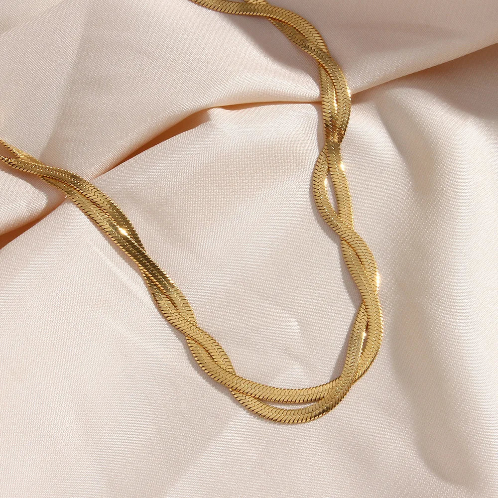 Timeless Gold Plated Necklace and Bracelet Set