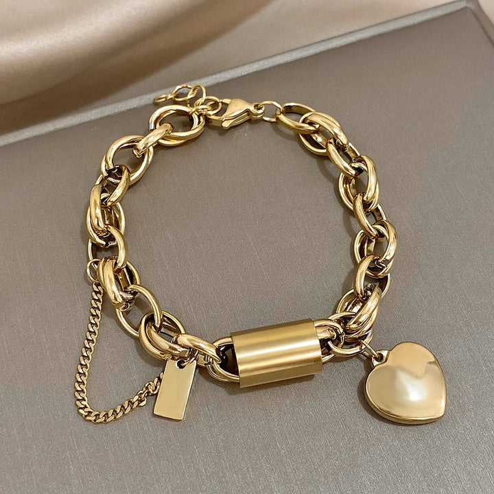 Heartened Chunky Bracelet | White Gold