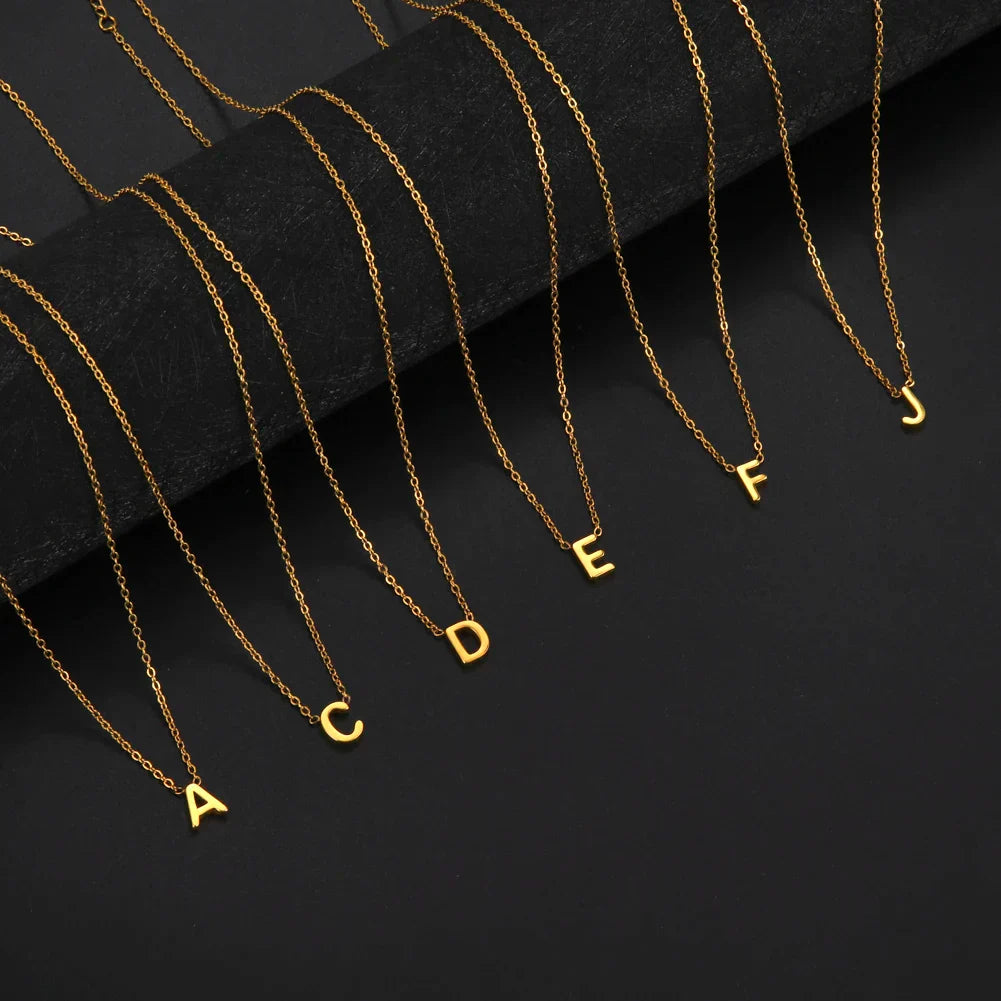 Alphabet Pendant Necklace in Leather