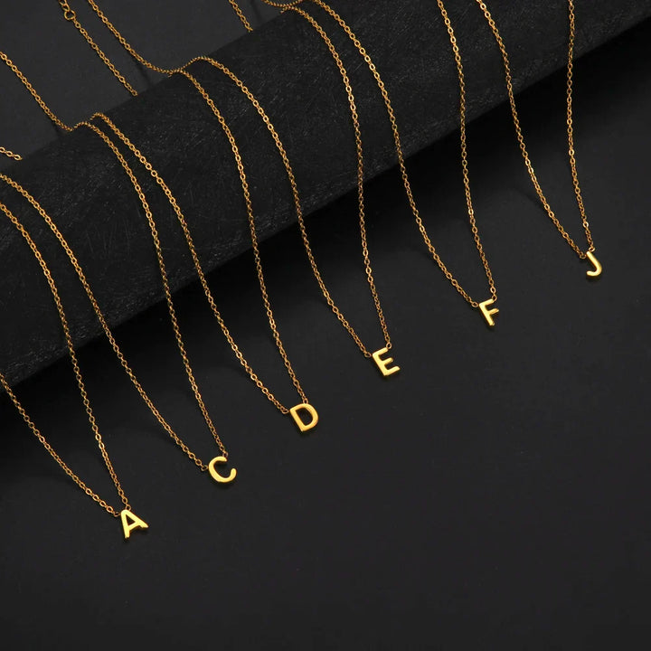 Alphabet Pendant Necklace in Leather