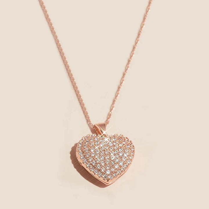 Timeless Rose Gold Paved Heart Neckband