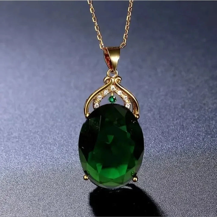 Elegant Necklace with Crystal and Opal Pendants