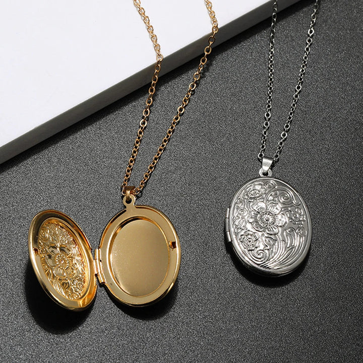 Timeless Oval Photo Locket Necklace with Engraving