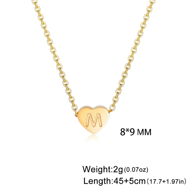 Timeless Initial Choker Necklace with Heart
