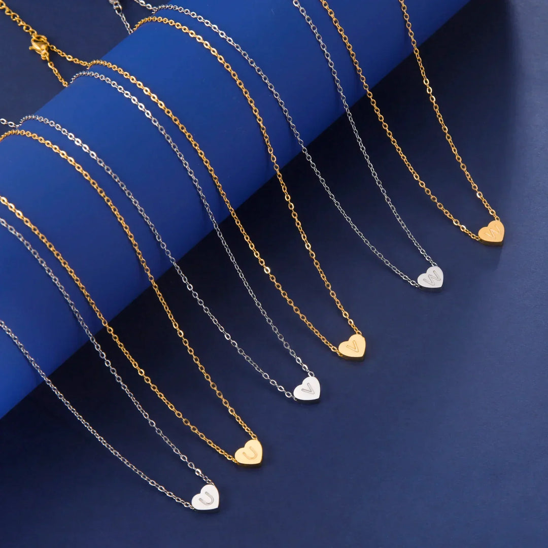 Timeless Initial Choker Necklace with Heart