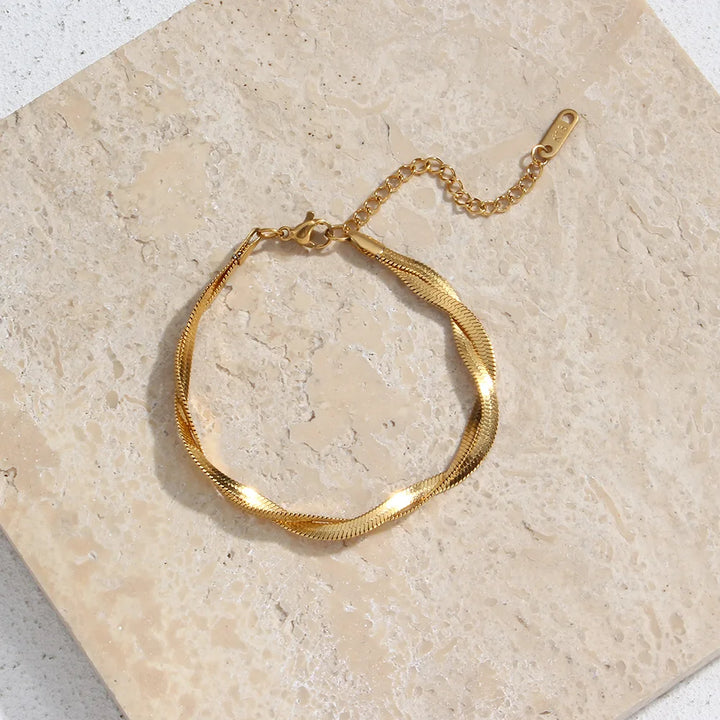Timeless Gold Plated Necklace and Bracelet Set