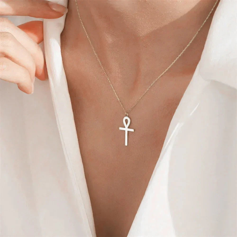 Goldenes Ankh Anhänger Necklace