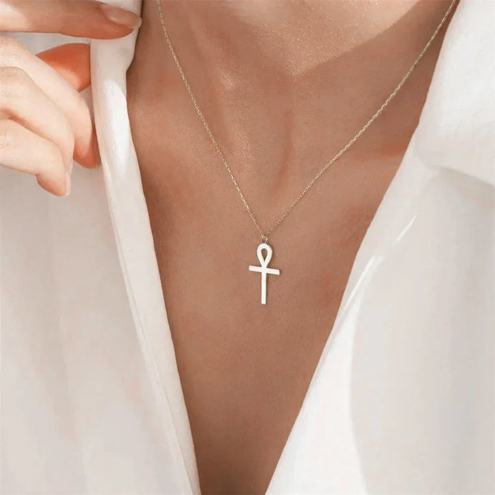 Goldenes Ankh Anhänger Necklace