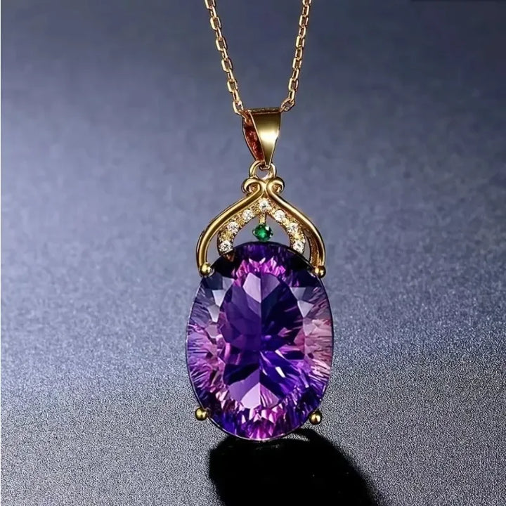 Elegant Necklace with Crystal and Opal Pendants