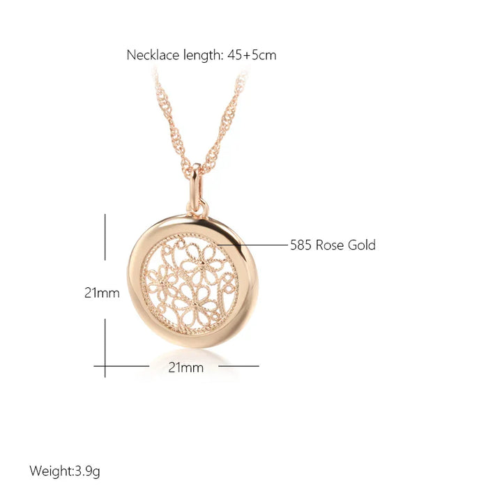 Elegant Rose Gold Boho Flower Necklace
