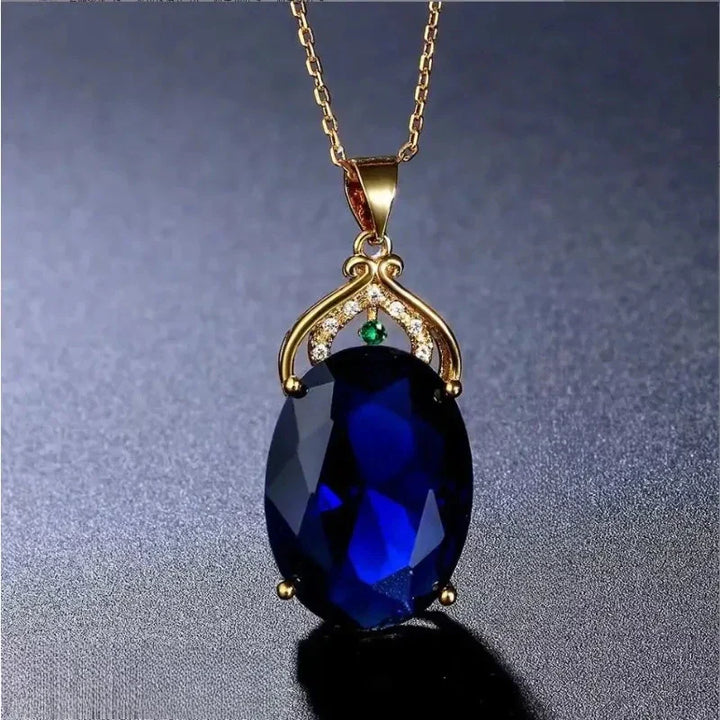 Elegant Necklace with Crystal and Opal Pendants
