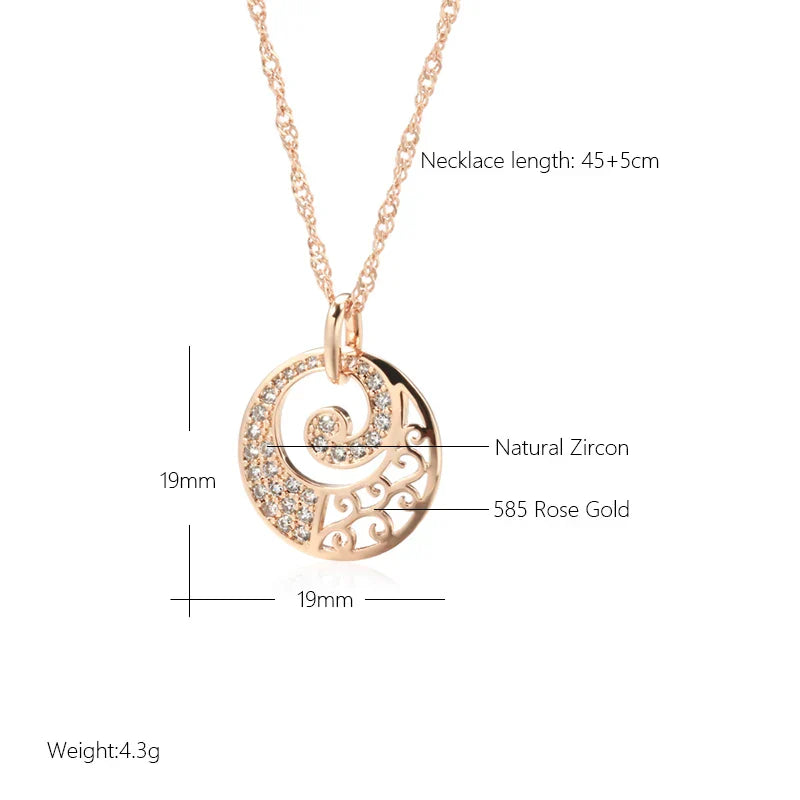 Elegant Rose Gold Crystal Flower Necklace