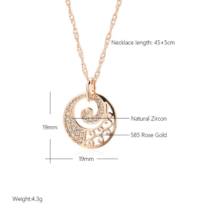 Elegant Rose Gold Crystal Flower Necklace
