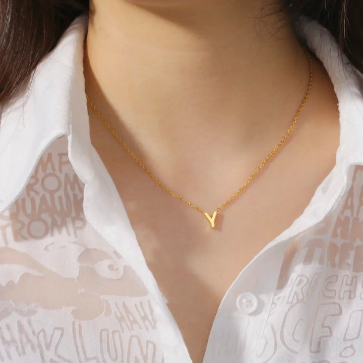 Alphabet Pendant Necklace in Leather