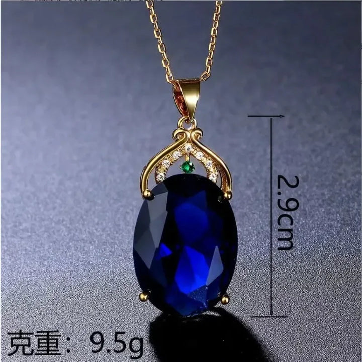 Elegant Necklace with Crystal and Opal Pendants