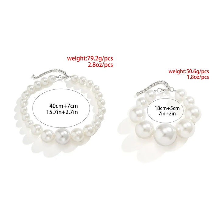 Set of pearl bracelet and necklace