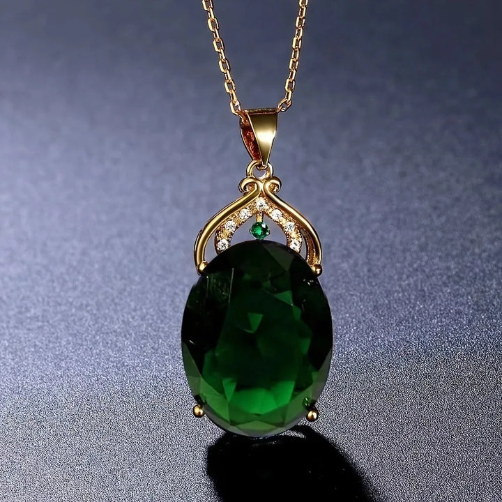 Elegant Necklace with Crystal and Opal Pendants