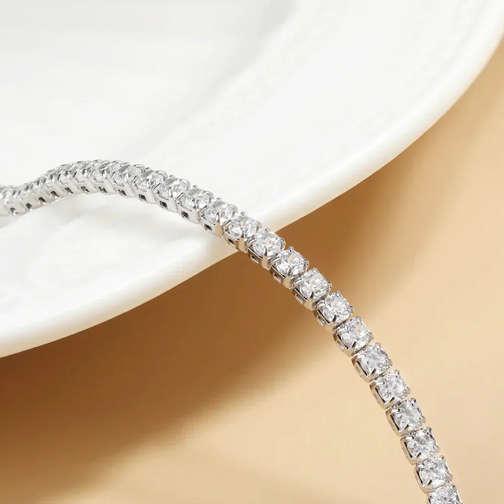 Exclusive Moissanite Tennis Necklace in Gold