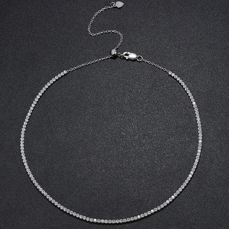 Exclusive Moissanite Tennis Necklace in Gold