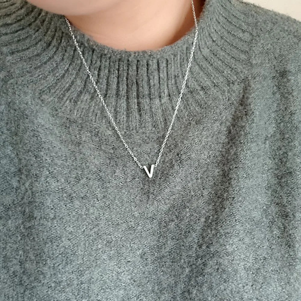 Alphabet Pendant Necklace in Leather