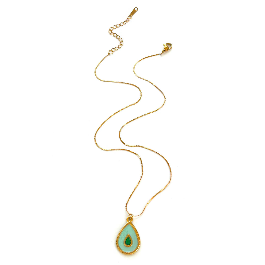 Charming Blue Butterfly and Water Drop Necklace Set