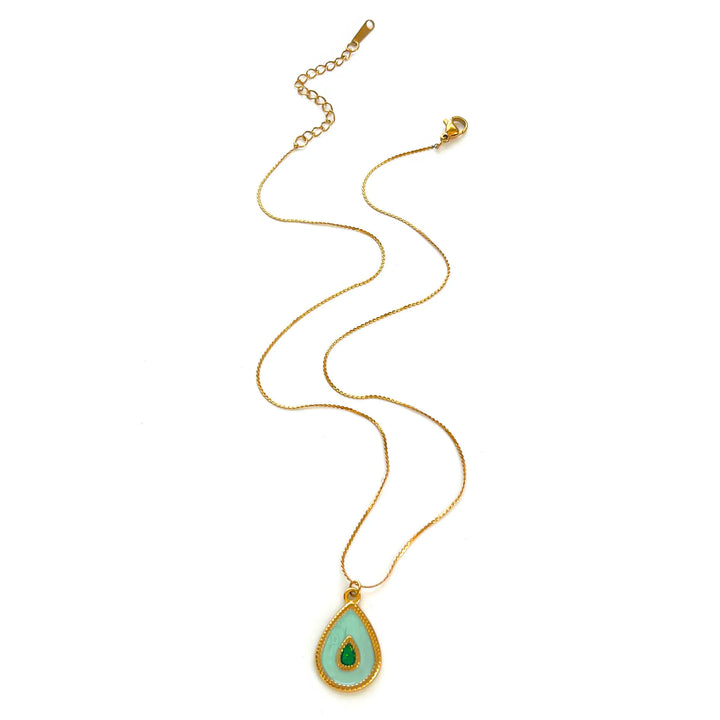 Charming Blue Butterfly and Water Drop Necklace Set