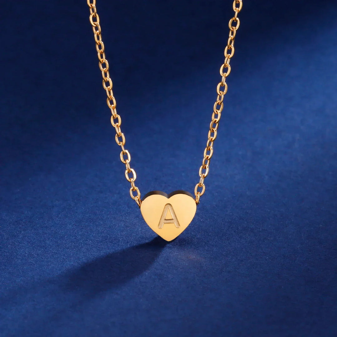 Timeless Initial Choker Necklace with Heart