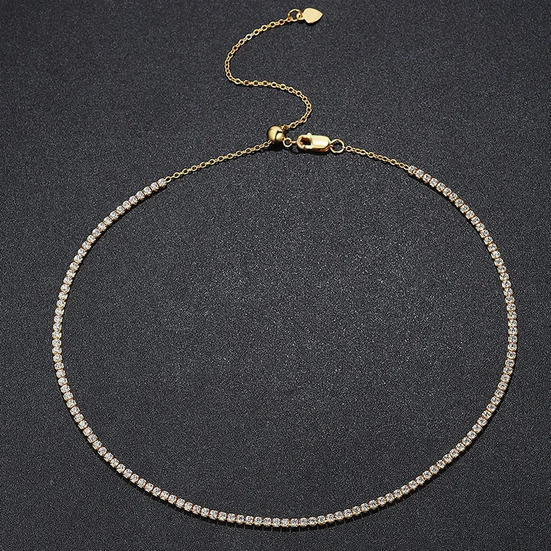 Exclusive Moissanite Tennis Necklace in Gold