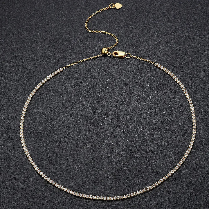 Exclusive Moissanite Tennis Necklace in Gold