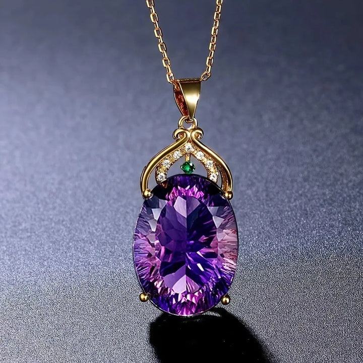 Elegant Necklace with Crystal and Opal Pendants